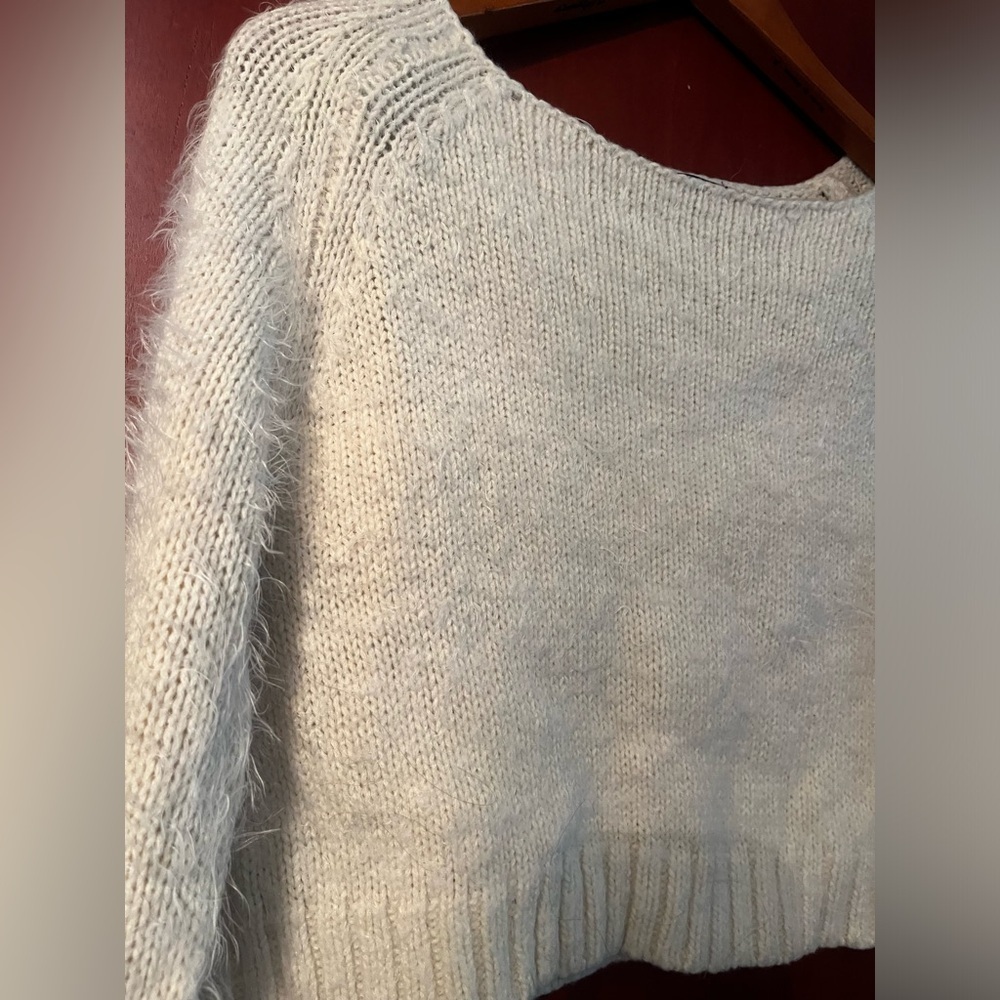 TopShop Knitted Fluffy Crop Jumper Sweater Sz 10 Women - Picture 7 of 10